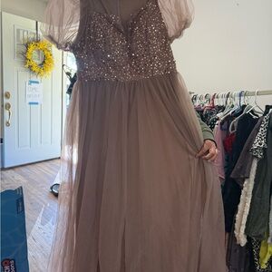 SHEIN Mauve Sequin Prom Dress